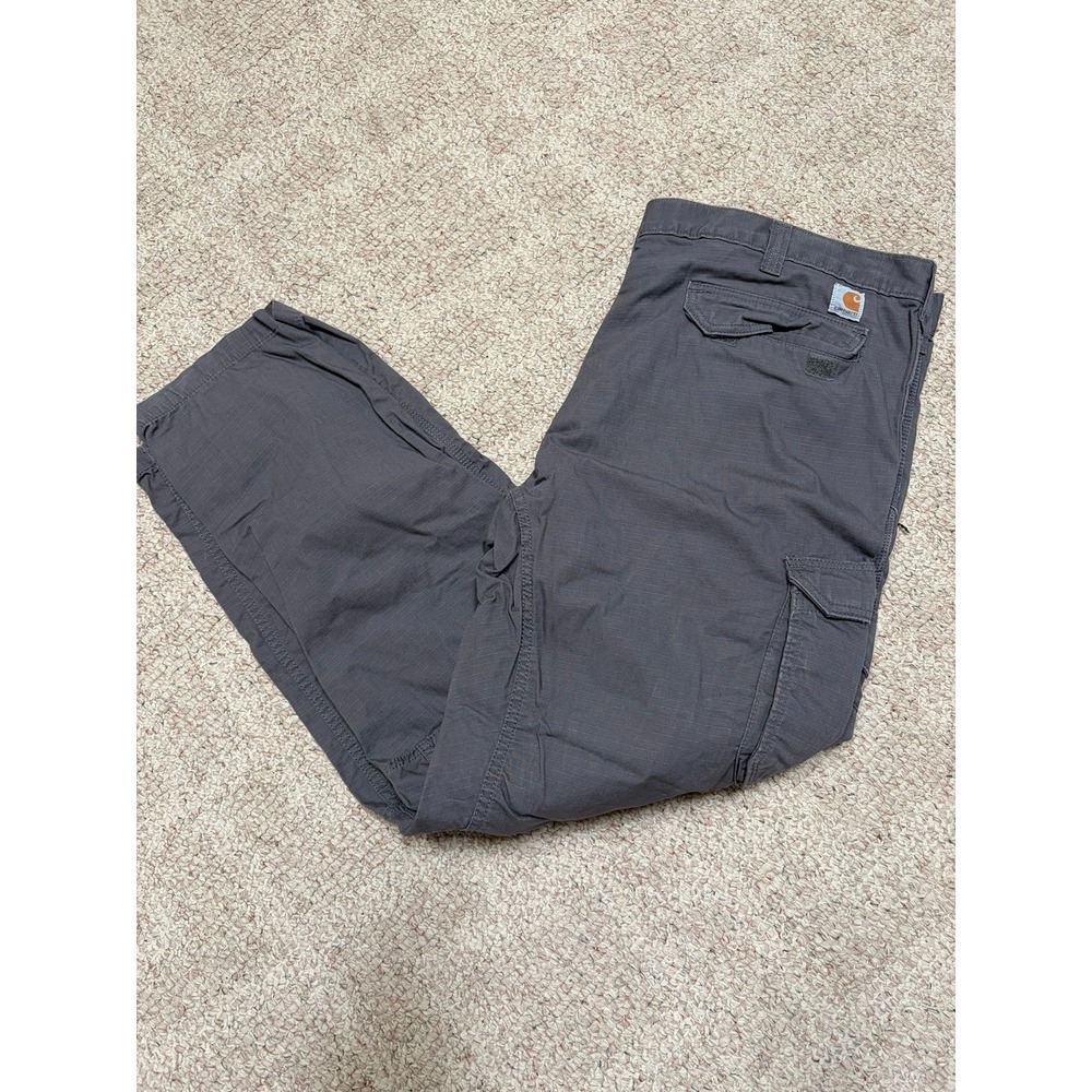 Carhartt Mens Gforce Relaxed Fit Gray Canvas Cargo pants 44 x 32